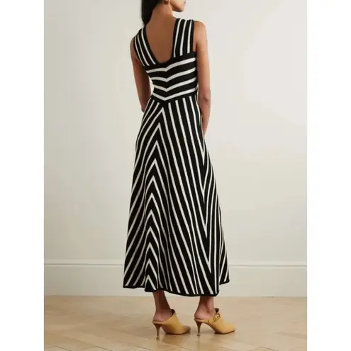 Zimmermann NWT Illuminate Halter Knit Midi Dress Black/Cream Size 0