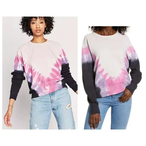 Daydreamer Flying V Varsity Tie Dye Crew Sweatshirt Size Small