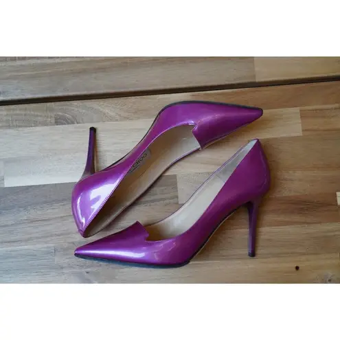 Jimmy Choo Ari Stiletto High Heels Pumps Patent Leather Hot Pink Size 36