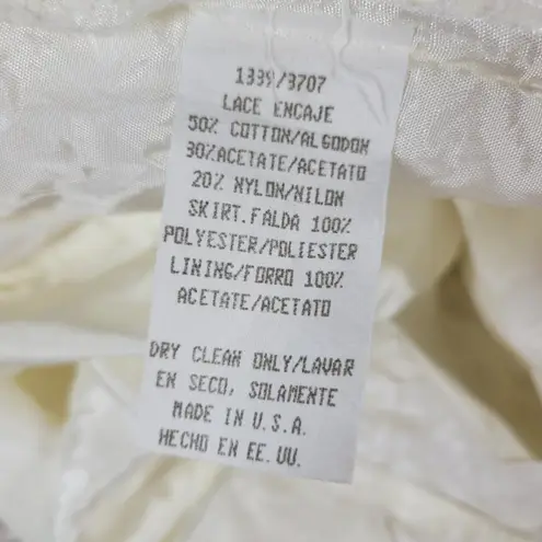 VTG Cachet Lace Jacket Womens 12 White Sequin Pearl Button Victorian Bridal