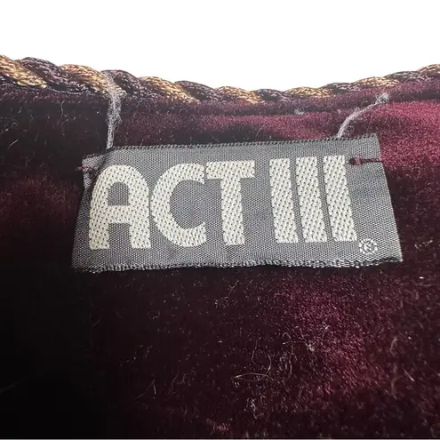 Vintage Women's Act III Burgundy Velvet 70s Style Theater Vest OS Red Size M