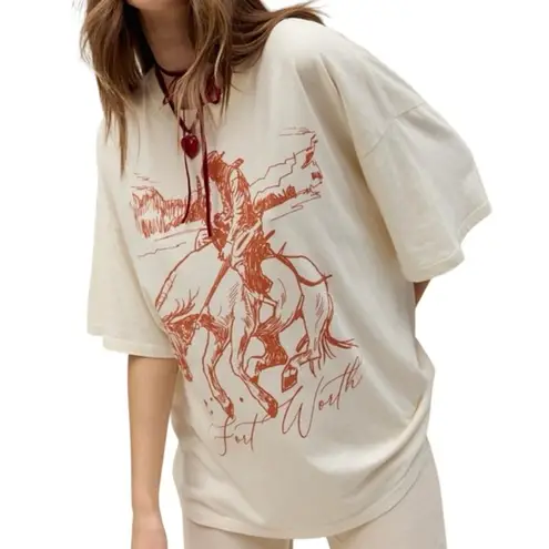 Daydreamer Fort Worth One Size (OS) Tee in Stone Vintage New w/o Tag MSRP $88