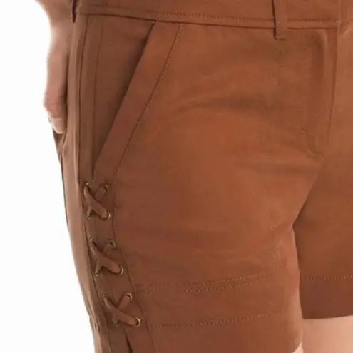 White House | Black Market  brown shorts with cross stick on side