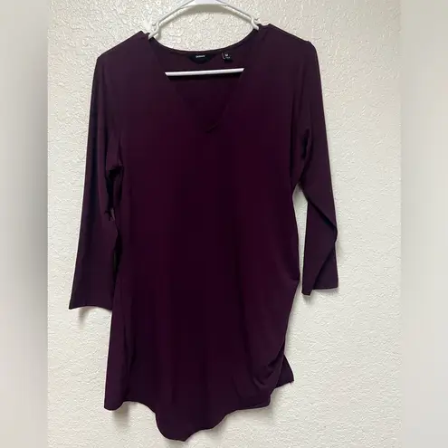Betabrand Eggplant Purple Long Sleeve V Neck Top Size Medium