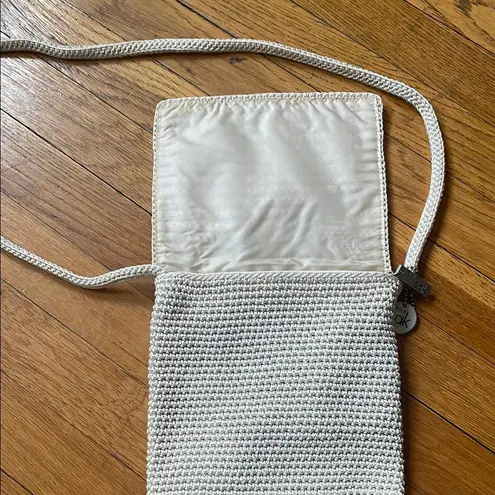 The Sak Vintage Cream Textured Crossbody Bag with Flap Closure