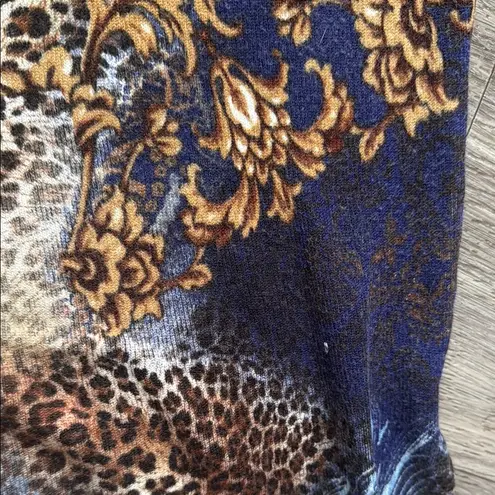 Alberto Makali Albert Malaki Elegant Dress Embroidered Animal Print Long Sleeve XL