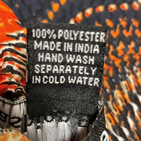 Fashion Fuse Fashion Fuse Boho Keyhole Flowy Long Sleeve Blouse Orange Navy Size 1X