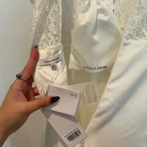 Nadine Merabi Hattie White Jumpsuit Size XL