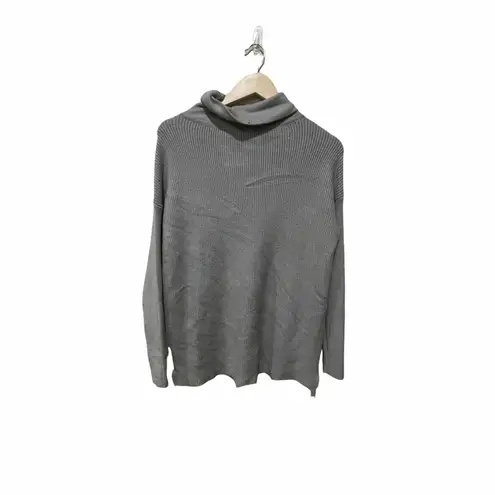 Devotion by Cyrus Cowlneck Ribbed Tunic Putty Grey Sweater Size XS Gray