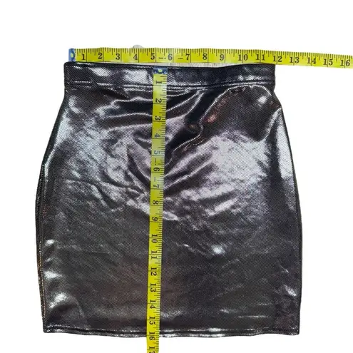 Blackmilk Liquid Gold Mini Skirt Size Medium Retro Foil Metallic Clubwear
