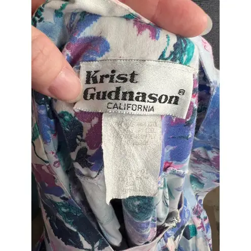 house dress floral pocket zip front purple pink green white