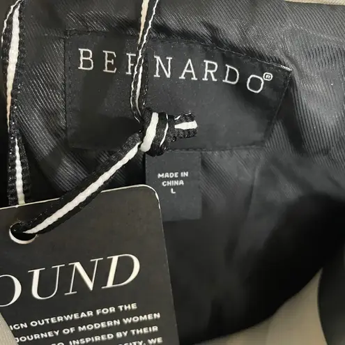 Bernardo Quiet Luxury Long Trench Coat L Smoke Taupe Belted Minimalist Chic NWT