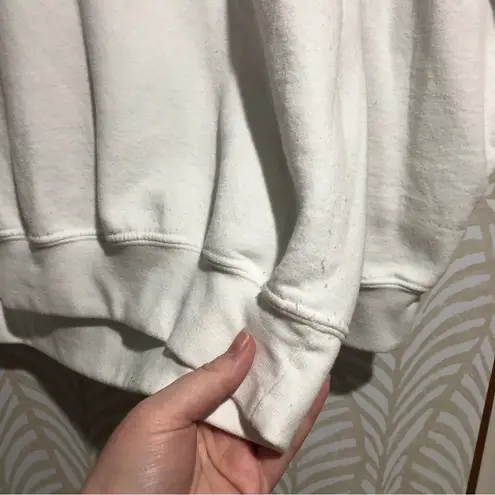 United Monograms Viral Mongrammed White and Orange Fall Sweatshirt Size M