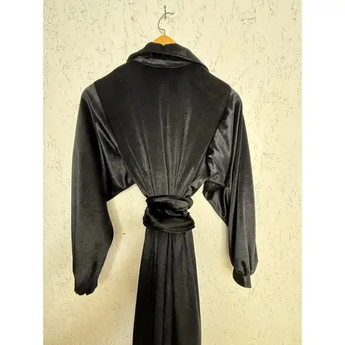 Halston IV Dorian Black Long Dress Wrap Size 10 Union Made Studio 54 1970s VTG