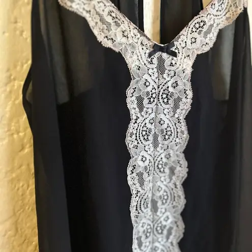 Ambrielle Black Slip Dress‎ with Lace Trim Size XL