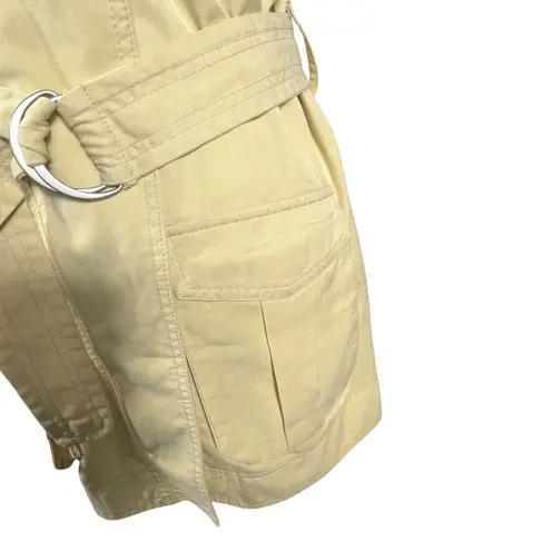 Elan Utility Safari Dress Jacket Yellow Belted Sleeveless Zip Front Women's S