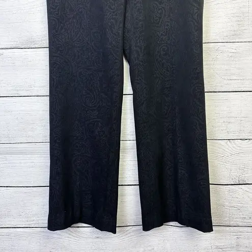 Etcetera Women's Corduroy Paisley Pants Black Size 4 Straight Leg