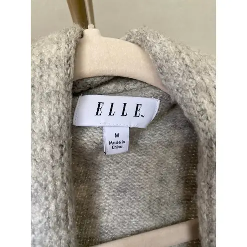 Elle Open Front Longline Cardigan Gray Black M Preppy Classic Buttery Soft Luxe - Image 4