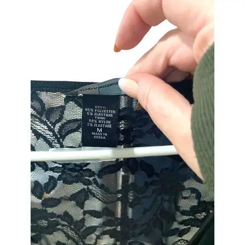 Moda International Y2K Lace Back Wrap Dress Black Size M Witch Fairy Whimsygoth Size M