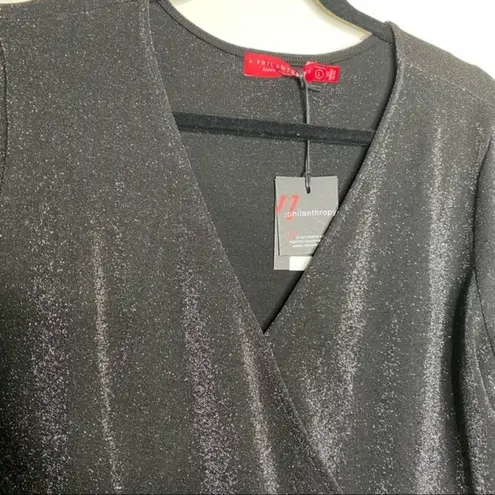 n:philanthropy NWT Fire Sparkle Long-Sleeve Romper in Black