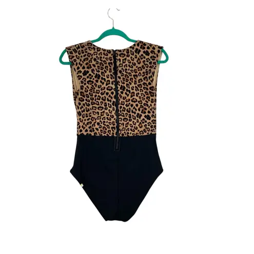 Summersalt The Surf Swimsuit One Piece Leopard Print Black Size US 10
