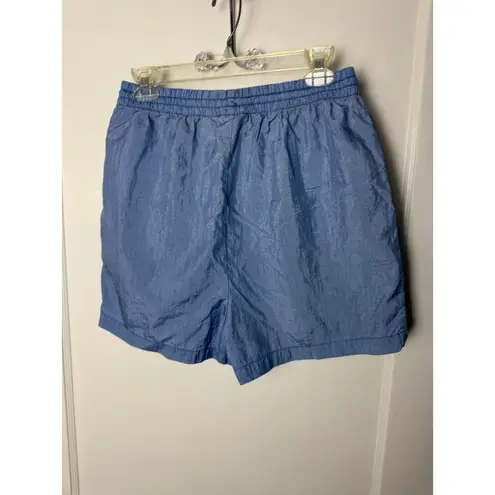 Kathy Ireland Vintage 90s Shorts Women's Medium Blue High Rise Nylon Baggy