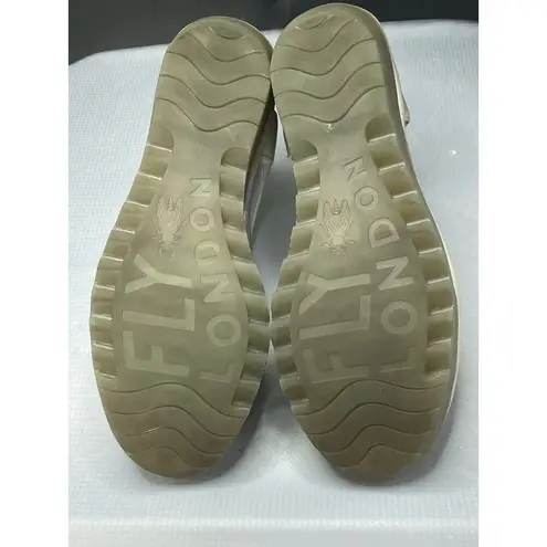 Fly London Gored Cross Band Rale Wedges Silver - Size 39 US 8.5