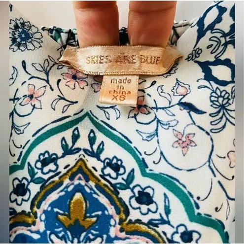 Skies Are Blue Lyna Spaghetti Strap Maxi Dress Size XS Women’s Paisley Floral