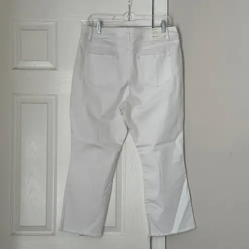 Brand New J. Jill Kick Flare White Jeans Size 14 Petite P Ankle length Raw Hem