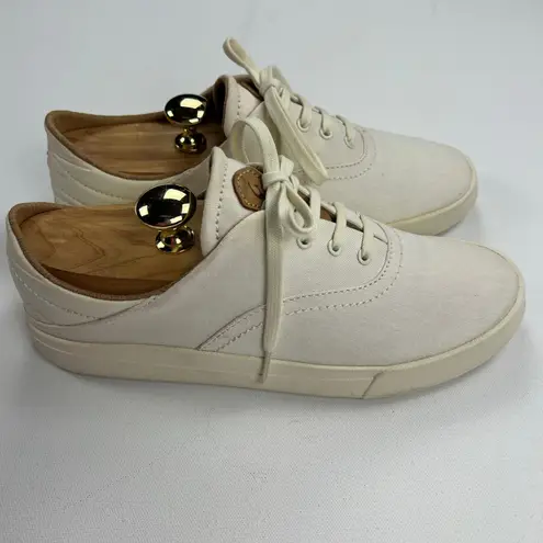 OluKai Kohu Women's Canvas Sneaker Shoes Collapsible Heel Cream Off White Size 8