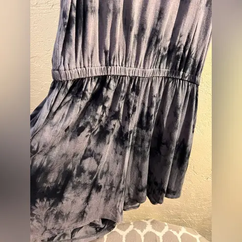 Ginger G Black Gray Tie Dye Sleeveless Short Romper Sz LG elastic waist loose fit summer - Image 3