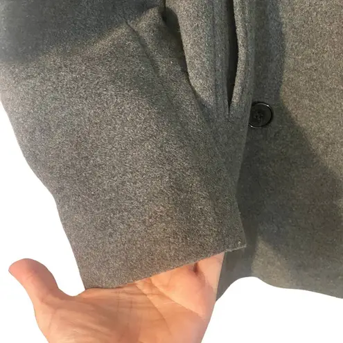 Marc New York Andrew Marc Gray Virgin Wool Blend Pea Coat Women Sz 10