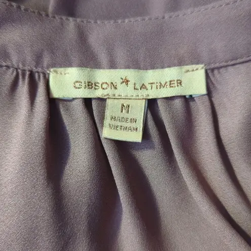 Gibson Latimer Blouse Purple Long Sleeve Oversized Woman's Size Medium - Image 8