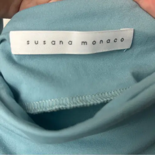 Susana Monaco One Shoulder Spaghetti Strap Tank in Waterfall Blue.