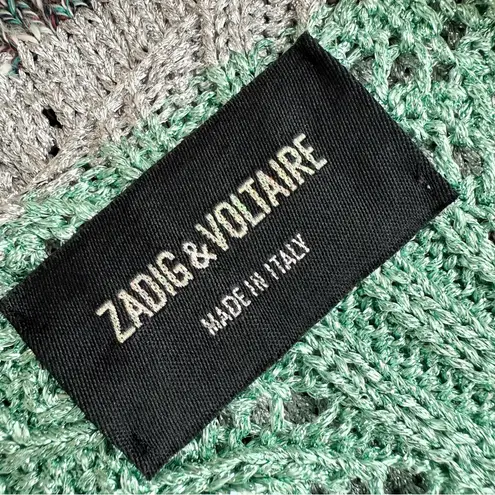 Zadig & Voltaire Jessy Silver Metallic Knit Midi Dress Sz S