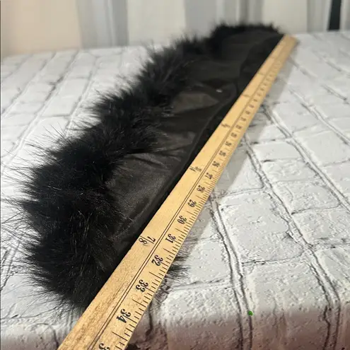 Detachable Faux Fur Collar Hood Trim Replacement Scarf for Coat Sweater Jacket Black