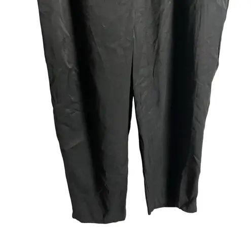 NONchalant Piper Tie Waist High Rise Barrel Leg Black Trouser Pants Size Large