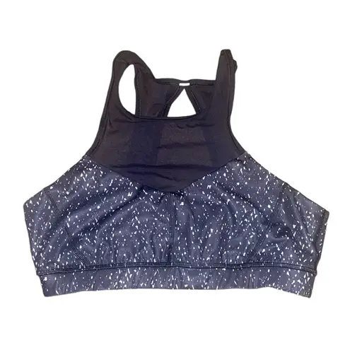 Lululemon  high neck sports bra mesh black & white splatter size 10