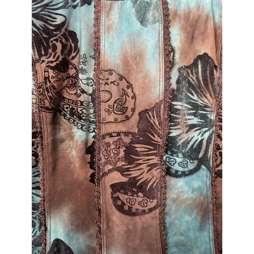 Sami & Jo Y2K 90s Velvet Floral Gothic Grunge Moody Sleeveless Blouse Size Medium