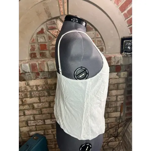 camisole slip white cotton sheer lace at bust Size XL