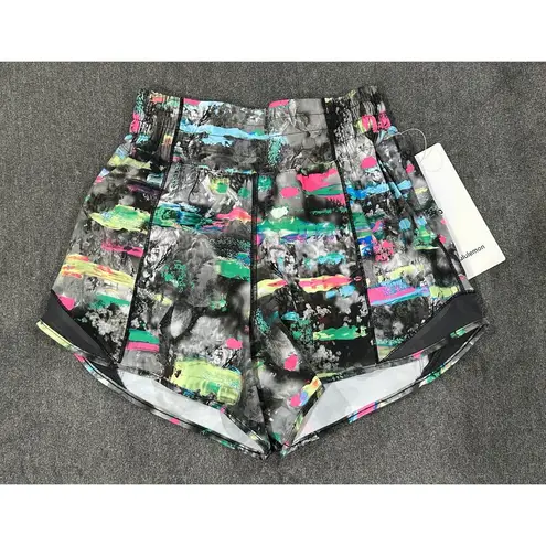 Lululemon  Hotty Hot Shorts 4" Lined PADM Size 0 NWT LW7COMT Paint Drift Multi