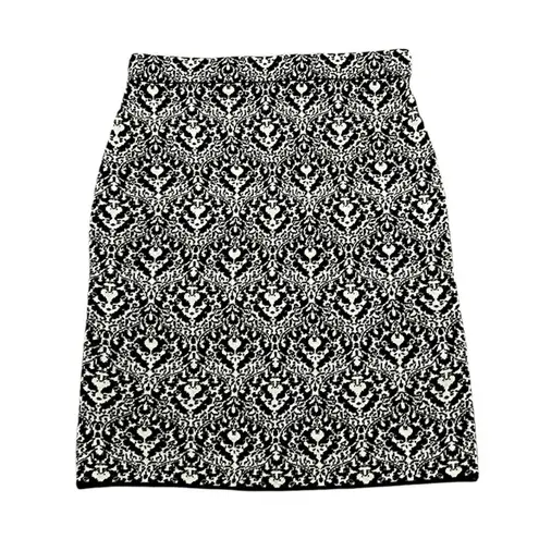 Chico's  Wool Paisley Pencil Skirt  Women’s Knit Modest Mature Minimal Size 1 US S