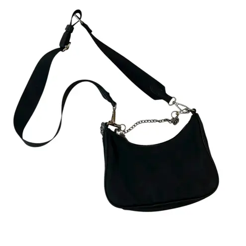 Peta and Jain Black Crossbody Shoulder Bag with Chain Strap