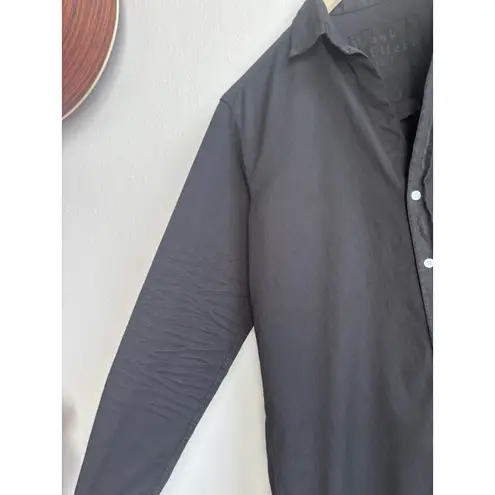 Frank & Eileen Mary Shirtdress Famous Denim Distressed Dress Black XS $328