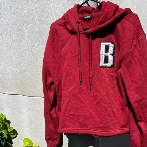 Bebe  Black Red White Women's Logo Hoodie with Drawstring Activewear Sportswear M
