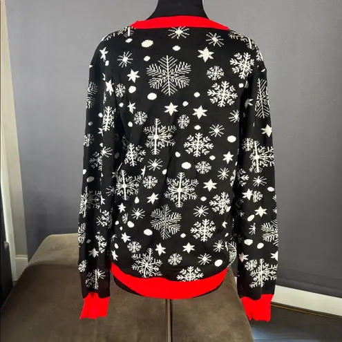 Adult Unisex Black Christmas Ugly Sweater Cool Reindeer Size L NWOT Size L