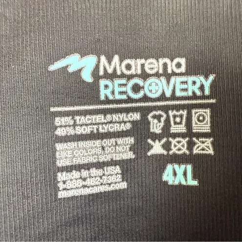 Marena Recovery Girdle with High Back No Closures Short Length Size 4XL Black
