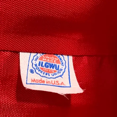 Vintage Alorna Red Wool Coat Black Velvet Collar Double Breasted Long Overcoat Size XL