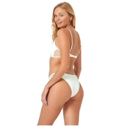 L*Space Bikini Top Womens Med White Macey Ribbed Retro Resort Modern Beach NWT