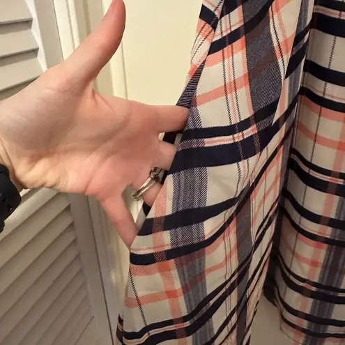 Peach Love California  Pink and Blue Plaid Mini Swing Dress size small